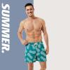 imageBRISIRA Mens Swim Trunks Bathing Suit 5 Inch Inseam Compression Liner Beach Swim Shorts Swimwear Quick Dry Zipper PocketDarkcyan Pineapple