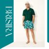 imageBRISIRA Mens Swim Trunks Bathing Suit 5 Inch Inseam Compression Liner Beach Swim Shorts Swimwear Quick Dry Zipper PocketDarkcyan Pineapple