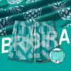 imageBRISIRA Mens Swim Trunks Bathing Suit 5 Inch Inseam Compression Liner Beach Swim Shorts Swimwear Quick Dry Zipper PocketDarkcyan Pineapple