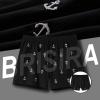 imageBRISIRA Mens Swim Trunks Bathing Suit 5 Inch Inseam Compression Liner Beach Swim Shorts Swimwear Quick Dry Zipper PocketEmbroidery Anchorblack