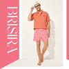 imageBRISIRA Mens Swim Trunks Bathing Suit 5 Inch Inseam Compression Liner Beach Swim Shorts Swimwear Quick Dry Zipper PocketEmbroidery Anchorpink