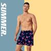 imageBRISIRA Mens Swim Trunks Bathing Suit 5 Inch Inseam Compression Liner Beach Swim Shorts Swimwear Quick Dry Zipper PocketFlamingo