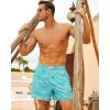 imageBRISIRA Mens Swim Trunks Bathing Suit 5 Inch Inseam Compression Liner Beach Swim Shorts Swimwear Quick Dry Zipper PocketGreen Dinosaur