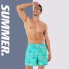 imageBRISIRA Mens Swim Trunks Bathing Suit 5 Inch Inseam Compression Liner Beach Swim Shorts Swimwear Quick Dry Zipper PocketGreen Dinosaur
