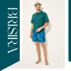 imageBRISIRA Mens Swim Trunks Bathing Suit 5 Inch Inseam Compression Liner Beach Swim Shorts Swimwear Quick Dry Zipper PocketGreentropical