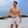 imageBRISIRA Mens Swim Trunks Bathing Suit 5 Inch Inseam Compression Liner Beach Swim Shorts Swimwear Quick Dry Zipper PocketGrey