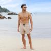 imageBRISIRA Mens Swim Trunks Bathing Suit 5 Inch Inseam Compression Liner Beach Swim Shorts Swimwear Quick Dry Zipper PocketLightkhaki