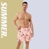 imageBRISIRA Mens Swim Trunks Bathing Suit 5 Inch Inseam Compression Liner Beach Swim Shorts Swimwear Quick Dry Zipper PocketPink Flamingo