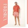 imageBRISIRA Mens Swim Trunks Bathing Suit 5 Inch Inseam Compression Liner Beach Swim Shorts Swimwear Quick Dry Zipper PocketPink and White