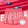 imageBRISIRA Mens Swim Trunks Bathing Suit 5 Inch Inseam Compression Liner Beach Swim Shorts Swimwear Quick Dry Zipper PocketPinkblue Flamingo