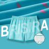 imageBRISIRA Mens Swim Trunks Bathing Suit 5 Inch Inseam Compression Liner Beach Swim Shorts Swimwear Quick Dry Zipper PocketPinkshark