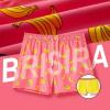 imageBRISIRA Mens Swim Trunks Bathing Suit 5 Inch Inseam Compression Liner Beach Swim Shorts Swimwear Quick Dry Zipper PocketPinkyellowbanana