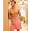 imageBRISIRA Mens Swim Trunks Bathing Suit 5 Inch Inseam Compression Liner Beach Swim Shorts Swimwear Quick Dry Zipper PocketPinkyellowbanana