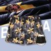 imageBRISIRA Mens Swim Trunks Bathing Suit 5 Inch Inseam Compression Liner Beach Swim Shorts Swimwear Quick Dry Zipper PocketYellowflower