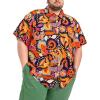 imageBRISIRA Big and Tall Hawaiian Shirts for Men Button Down Short Sleeves Shirts Beach Tropical Aloha Shirt with Pocket LT6XLTColorful Floral
