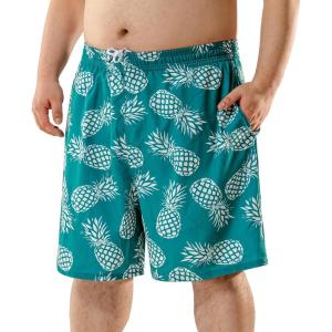imageBRISIRA Big and Tall Swim Trunks for Men Bathing Suit with Mesh Lining Quick Dry Board Shorts Beach Swimsuit PocketDarkcyanpineapple