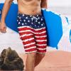 imageBRISIRA Mens Swim Trunks 9 Inch Inseam Board Shorts with Compression Liner Swimsuit Bathing Suit Quick Dry Cargo PocketAmericanflag