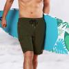imageBRISIRA Mens Swim Trunks 9 Inch Inseam Board Shorts with Compression Liner Swimsuit Bathing Suit Quick Dry Cargo PocketArmygreen