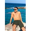imageBRISIRA Mens Swim Trunks 9 Inch Inseam Board Shorts with Compression Liner Swimsuit Bathing Suit Quick Dry Cargo PocketArmygreenblack