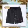 imageBRISIRA Mens Swim Trunks 9 Inch Inseam Board Shorts with Compression Liner Swimsuit Bathing Suit Quick Dry Cargo PocketBlack