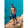 imageBRISIRA Mens Swim Trunks 9 Inch Inseam Board Shorts with Compression Liner Swimsuit Bathing Suit Quick Dry Cargo PocketBluetropical