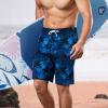 imageBRISIRA Mens Swim Trunks 9 Inch Inseam Board Shorts with Compression Liner Swimsuit Bathing Suit Quick Dry Cargo PocketBluetropical