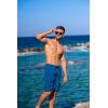 imageBRISIRA Mens Swim Trunks 9 Inch Inseam Board Shorts with Compression Liner Swimsuit Bathing Suit Quick Dry Cargo PocketCopenbluegray