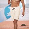 imageBRISIRA Mens Swim Trunks 9 Inch Inseam Board Shorts with Compression Liner Swimsuit Bathing Suit Quick Dry Cargo PocketCreamwhite