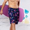 imageBRISIRA Mens Swim Trunks 9 Inch Inseam Board Shorts with Compression Liner Swimsuit Bathing Suit Quick Dry Cargo PocketFlamingo