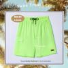 imageBRISIRA Mens Swim Trunks 9 Inch Inseam Board Shorts with Compression Liner Swimsuit Bathing Suit Quick Dry Cargo PocketFluorescent Green