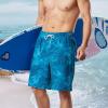 imageBRISIRA Mens Swim Trunks 9 Inch Inseam Board Shorts with Compression Liner Swimsuit Bathing Suit Quick Dry Cargo PocketGreentropical
