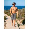 imageBRISIRA Mens Swim Trunks 9 Inch Inseam Board Shorts with Compression Liner Swimsuit Bathing Suit Quick Dry Cargo PocketGrey