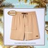 imageBRISIRA Mens Swim Trunks 9 Inch Inseam Board Shorts with Compression Liner Swimsuit Bathing Suit Quick Dry Cargo PocketKhaki
