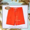 imageBRISIRA Mens Swim Trunks 9 Inch Inseam Board Shorts with Compression Liner Swimsuit Bathing Suit Quick Dry Cargo PocketOrange