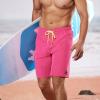 imageBRISIRA Mens Swim Trunks 9 Inch Inseam Board Shorts with Compression Liner Swimsuit Bathing Suit Quick Dry Cargo PocketPink