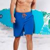 imageBRISIRA Mens Swim Trunks 9 Inch Inseam Board Shorts with Compression Liner Swimsuit Bathing Suit Quick Dry Cargo PocketRoyalblue