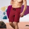 imageBRISIRA Mens Swim Trunks 9 Inch Inseam Board Shorts with Compression Liner Swimsuit Bathing Suit Quick Dry Cargo PocketWinered