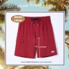 imageBRISIRA Mens Swim Trunks 9 Inch Inseam Board Shorts with Compression Liner Swimsuit Bathing Suit Quick Dry Cargo PocketWinered