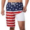 imageBRISIRA Mens Swim Trunks 9 Inch Inseam Board Shorts with Compression Liner Swimsuit Bathing Suit Quick Dry Cargo PocketAmericanflag