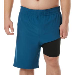 imageBRISIRA Big and Tall Mens Swim Trunks Swim Shorts Compression Liner Swimsuit Bathing Suit Board Shorts 1X6XCopenblue