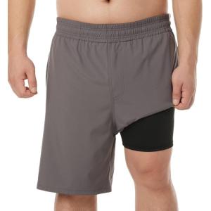 imageBRISIRA Big and Tall Mens Swim Trunks Swim Shorts Compression Liner Swimsuit Bathing Suit Board Shorts 1X6XGrey