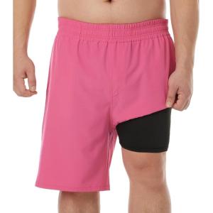 imageBRISIRA Big and Tall Mens Swim Trunks Swim Shorts Compression Liner Swimsuit Bathing Suit Board Shorts 1X6XHotpink