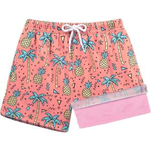 imageBRISIRA Toddler Boys Swim Trunks Swimsuit Boys Bathing Suit Compression Boxer Brief Liner AntiChafe Little Kids Baby 12m5tPineapplecoconuttree