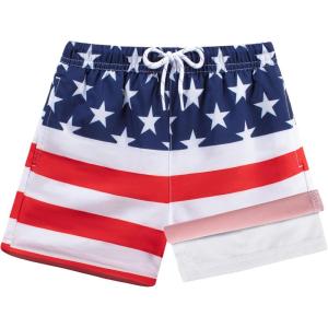imageBRISIRA Toddler Boys Swim Trunks Swimsuit Boys Bathing Suit Compression Boxer Brief Liner AntiChafe Little Kids Baby 12m5tStriped Star