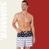 imageBRISIRA Mens Swim Trunks Swim Shorts Quick Dry 5 inch Inseam Beach Shorts with Compression Liner and Zipper PocketBlackgrey Americanflag