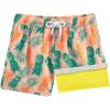 imageBRISIRA Boys Swim Trunks Swim Shorts with Compression Liner Stretch Bathing Suit Swimsuit Toddler Kids Youth Teen Quick DryYellow Retropineapple