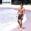 imageBRISIRA Mens Swim Trunks 5 Inch Compression Liner Beach Swim Shorts Bathing Suit Quick Dry 4Way Stretch PocketsBlack Dino