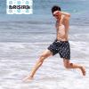imageBRISIRA Mens Swim Trunks 5 Inch Compression Liner Beach Swim Shorts Bathing Suit Quick Dry 4Way Stretch PocketsBlack Pineapple