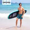 imageBRISIRA Mens Swim Trunks 5 Inch Compression Liner Beach Swim Shorts Bathing Suit Quick Dry 4Way Stretch PocketsLake Blue
