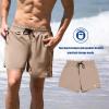 imageBRISIRA Mens Swim Trunks 5 Inch Compression Liner Beach Swim Shorts Bathing Suit Quick Dry 4Way Stretch PocketsLight Khaki